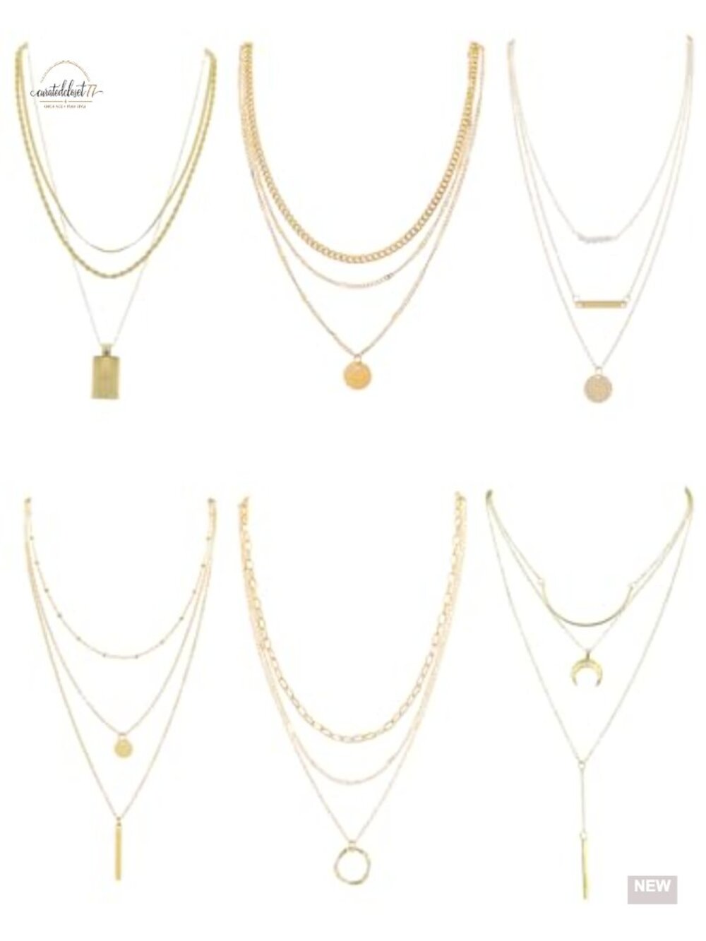 6 Pcs Gold Plated Beaded Heart Choker Boho Teal Necklace Set with Map Coin Bar